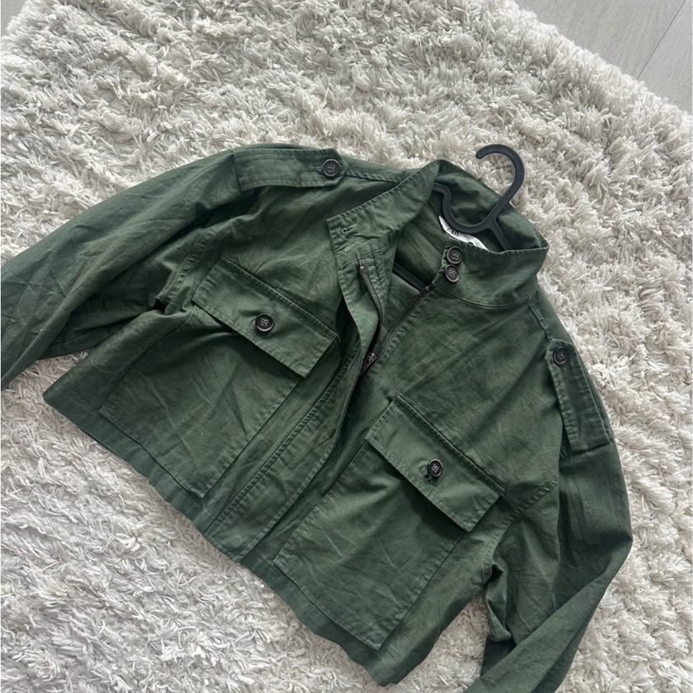 Zara Olive Green Casual Jacket